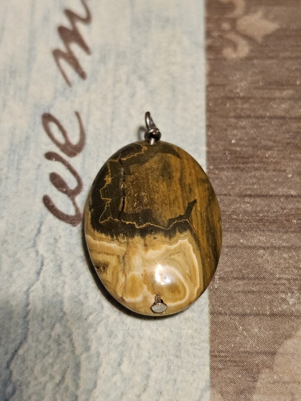 Silver Tone Multicolor Stone Pendant